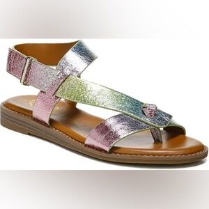 Franco Sarto Glenni 2 Metallic Multicolor Strappy Sandals